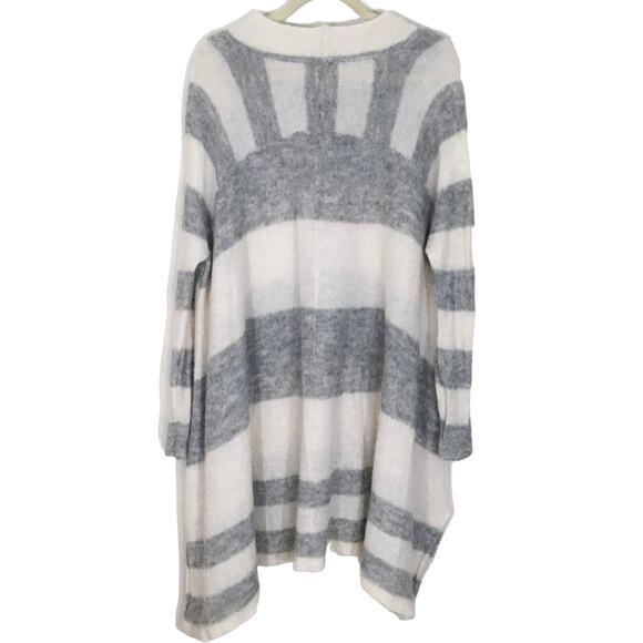 Free People Lafayette Alpaca Mock Neck Poncho XXS Stripe Oversized Long Sweater - Picture 4 of 16